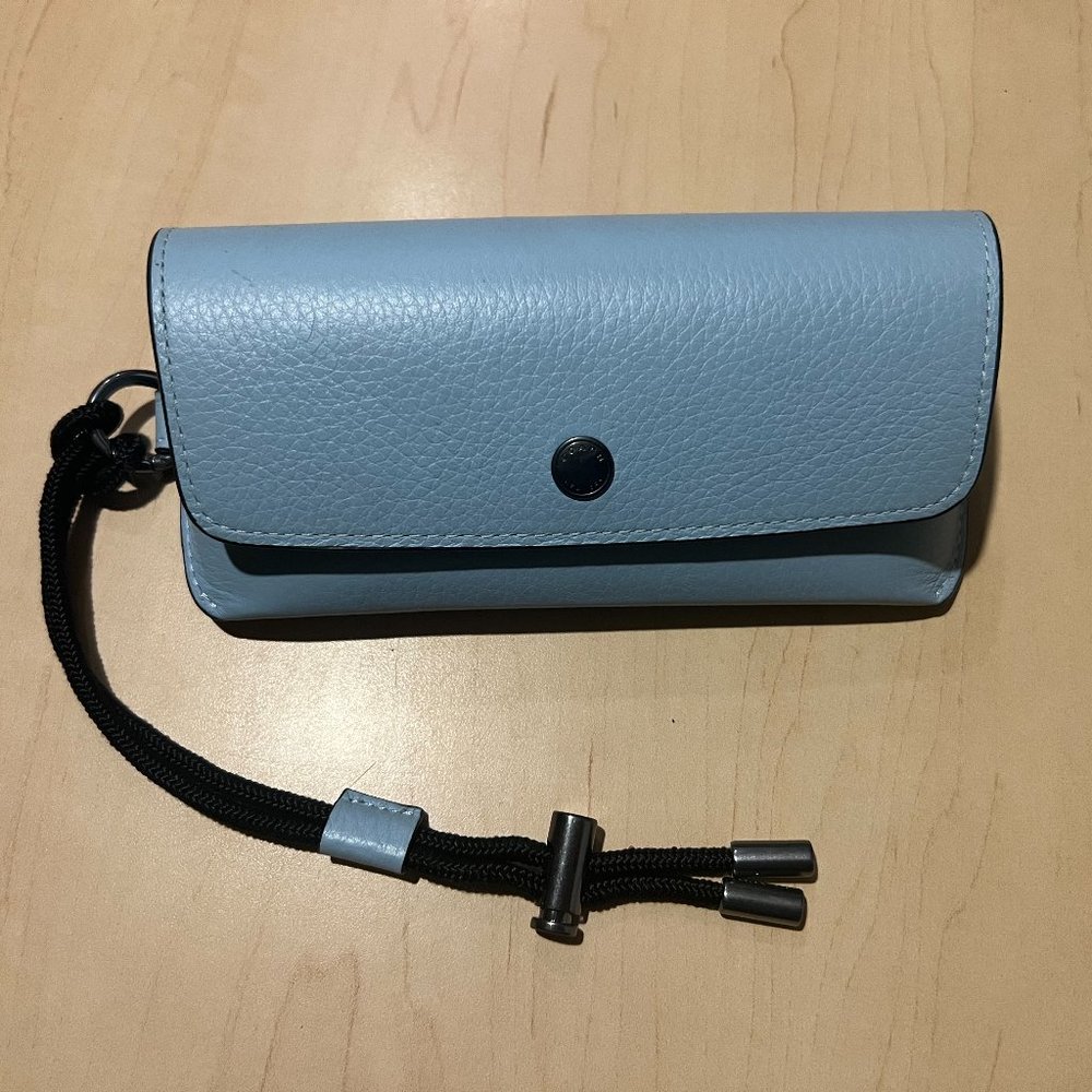 Coach leather sunglasses case - baby blue